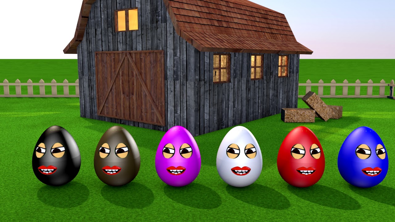 Learn colors - Colorful eggs on the farm - YouTube