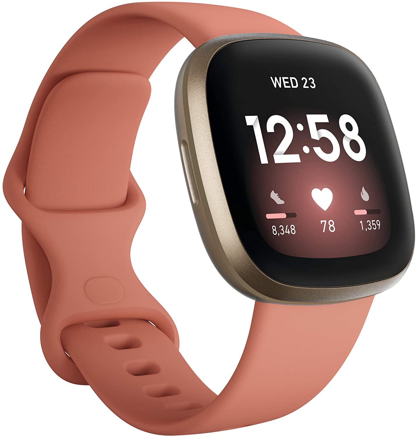 Amazon.com: Fitbit Versa 3 Health & Fitness Smartwatch with GPS, 24/7 Heart Rate, Alexa Built-in, 6+ Days Battery, Pink/Gold, One Size (S & L Bands Included): Health & Personal Care