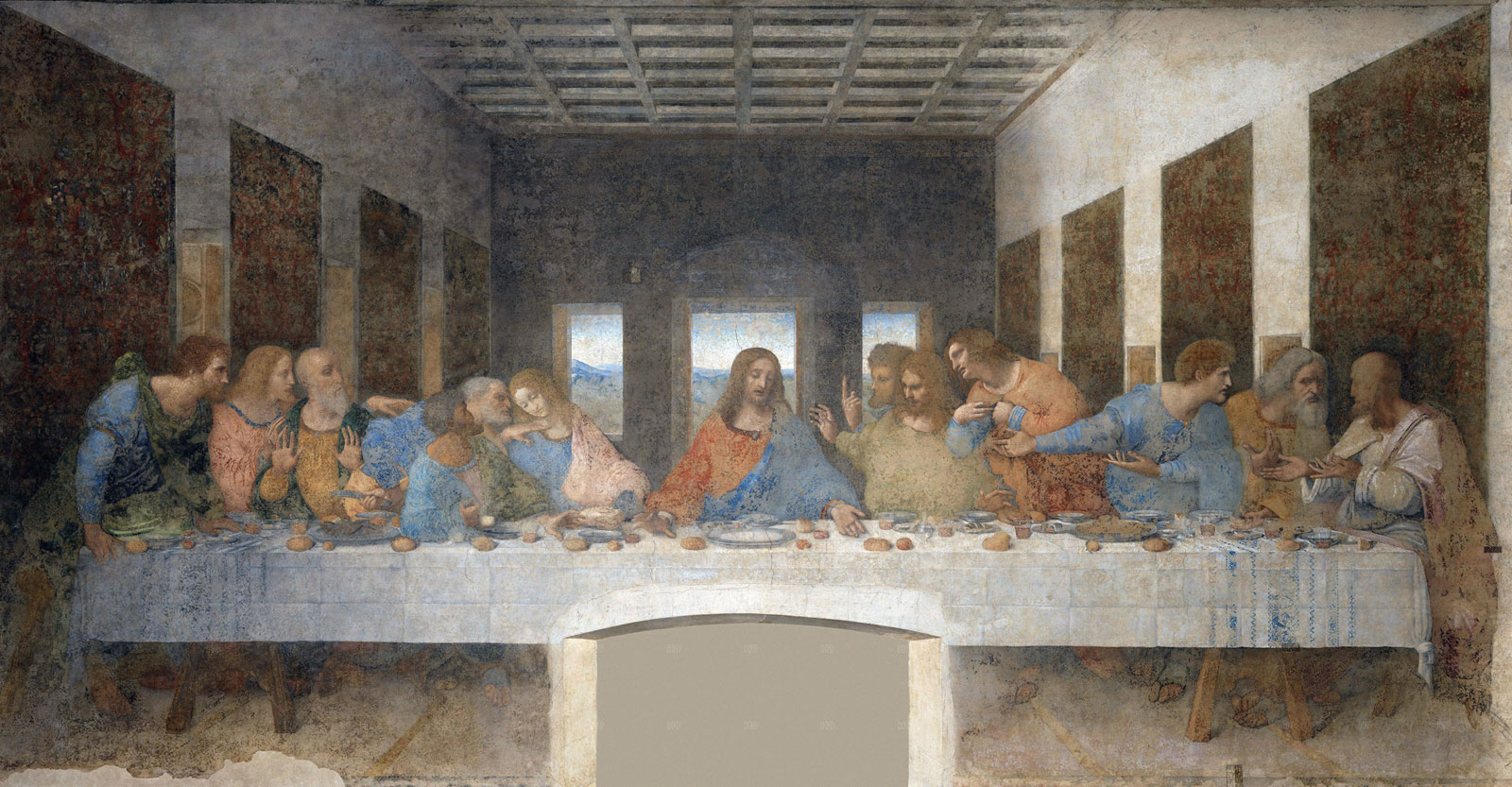 Last Supper wall painting restoration Leonardo da 1999