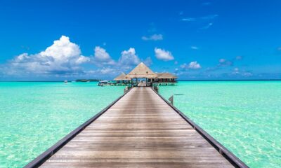 Over the water bungalows in the Maldives