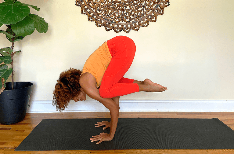 Practice a yoga arm balance