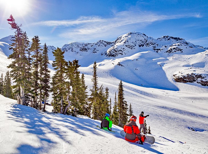 Snowboarders on Whistler Mountain