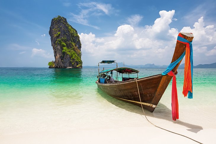 Thai long-tail boat on the beach