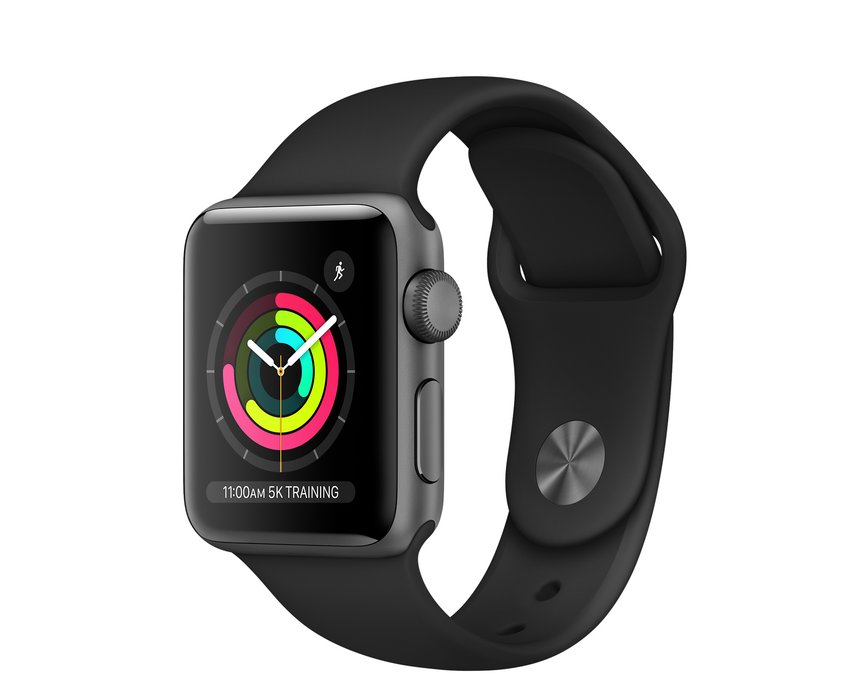 Apple Watch Series 3 GPS, 38mm Space Grey Aluminium Case with Black Sport Band - Apple (IN)