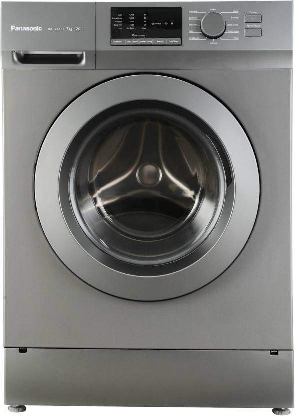 panasonic 7 kg fully automatic front load washing machine grey na 127xb1l01 106063343