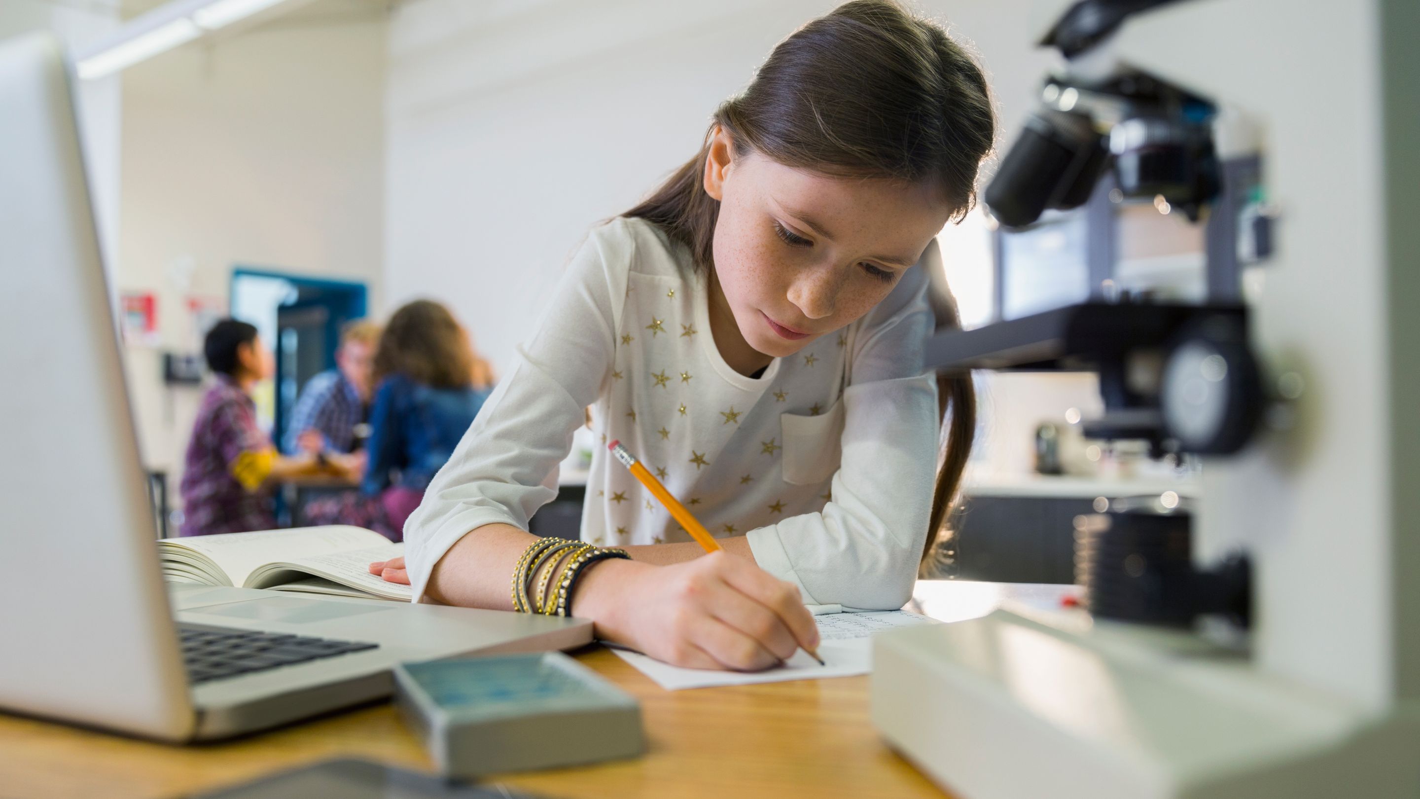 stock photo elementary student studying in laboratory 951121472028129