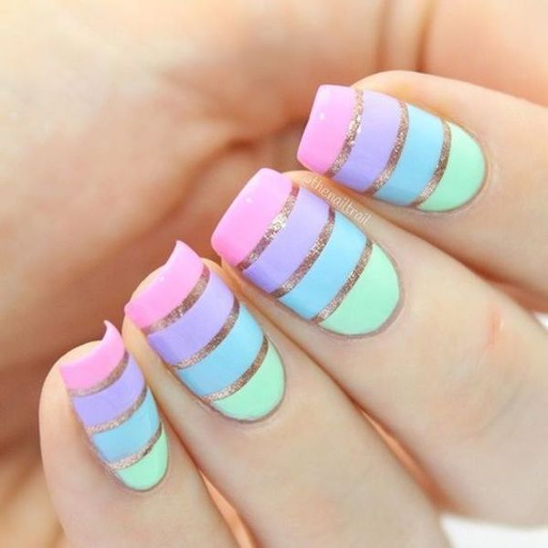 Segmented nail art - Unique Nail Art Idea and Design