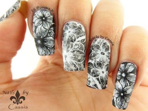 Floral Stamped Nail Art - Unique Nail Art Idea and Design