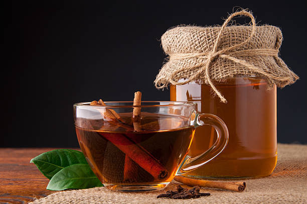 Cinnamon and honey-infused tea