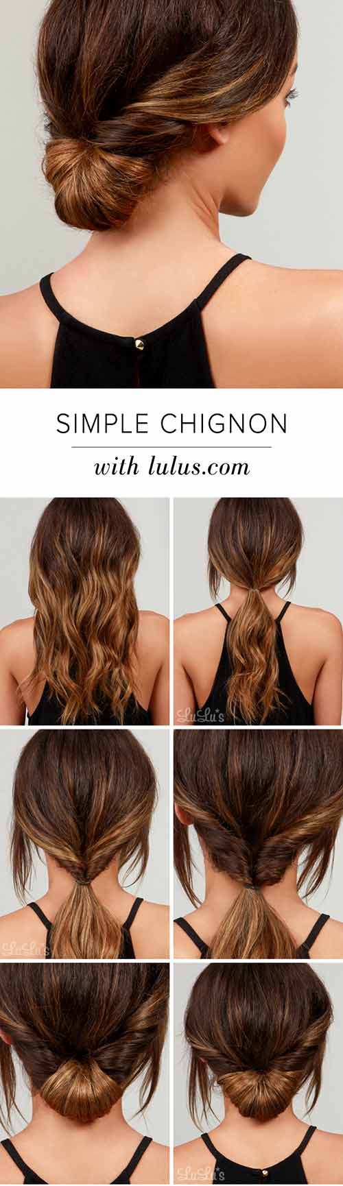 Simple Chignon.(SIMPLE) Hairstyle For Long Hair Girls