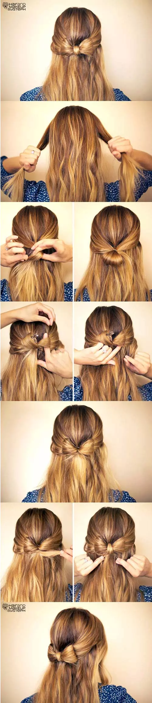 Half Up Bow.(SIMPLE) Hairstyle For Long Hair Girls