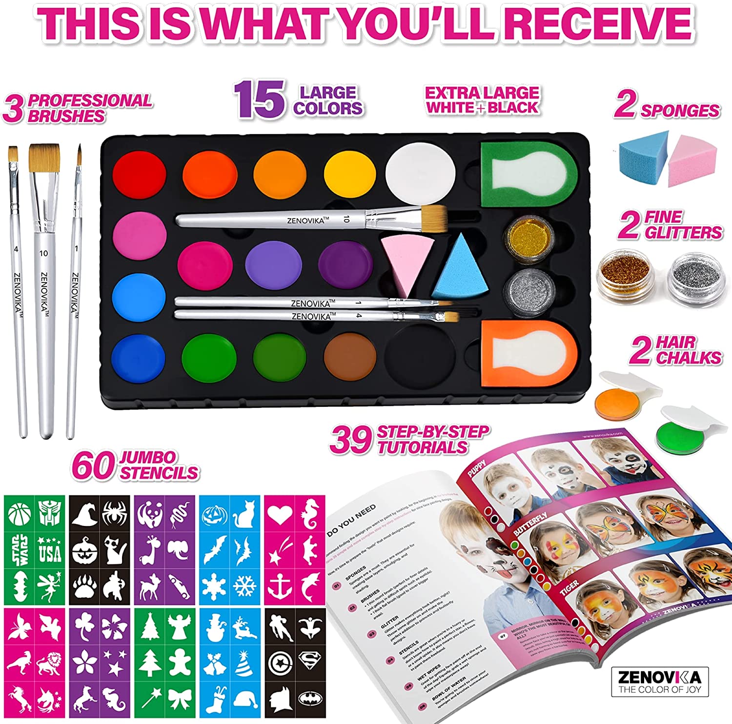 Zenovika Face Paint Kit for Kids-Best Makeup Kits for Kids