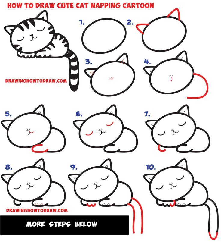 Sleeping Cat.How to Draw a Cat|20 Easy Cat Drawing Ideas (Step-By-Step)