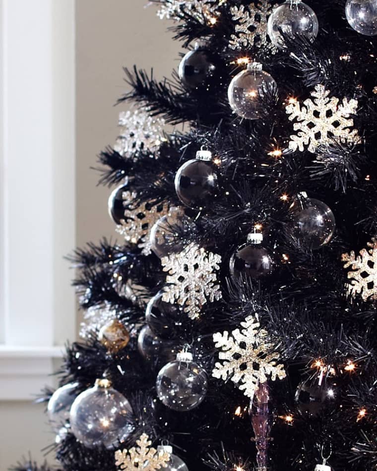 Black Christmas Tree With Gorgeous Ornaments -Black Christmas Tree Ideas