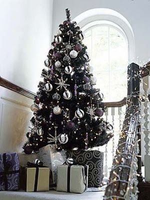 Black Christmas Tree With Silver Ornaments -Black Christmas Tree Ideas