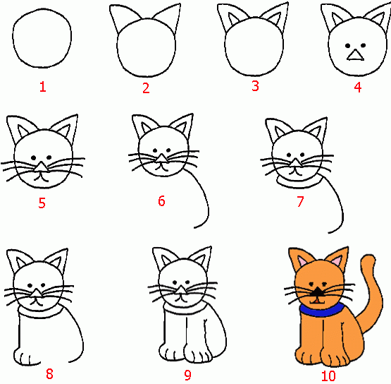 Cartoon Cat.How to Draw a Cat|20 Easy Cat Drawing Ideas (Step-By-Step)