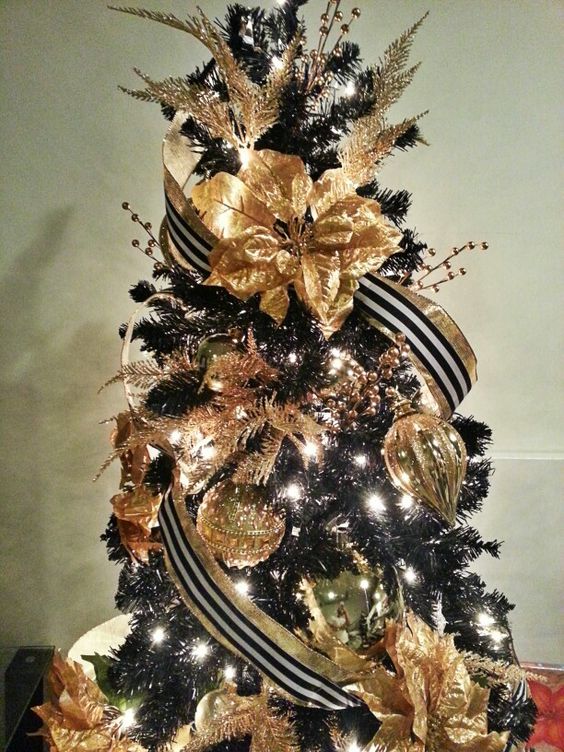 Elegant Black And Gold Christmas Tree -Black Christmas Tree Ideas