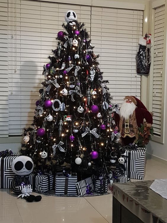 Halloween Themed Black Christmas Tree -Black Christmas Tree Ideas