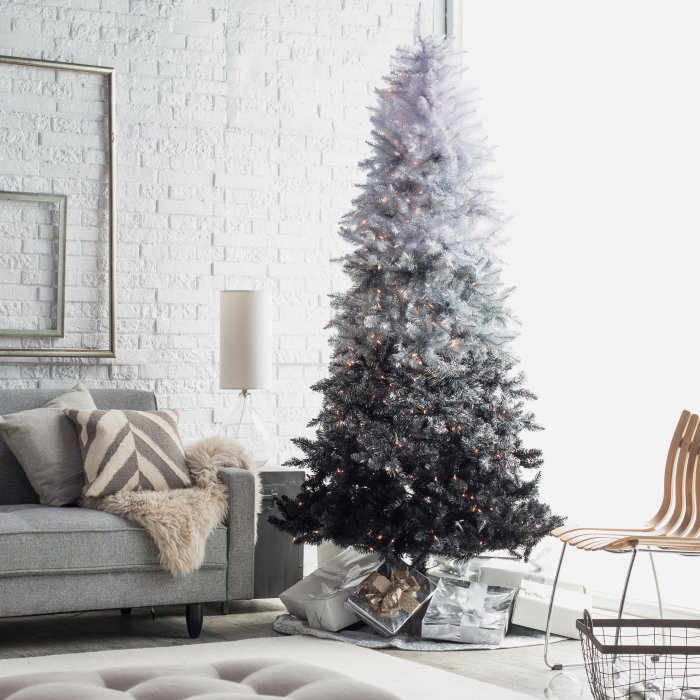Vintage Black Ombre Spruce Prelit Christmas Tree -Black Christmas Tree Ideas
