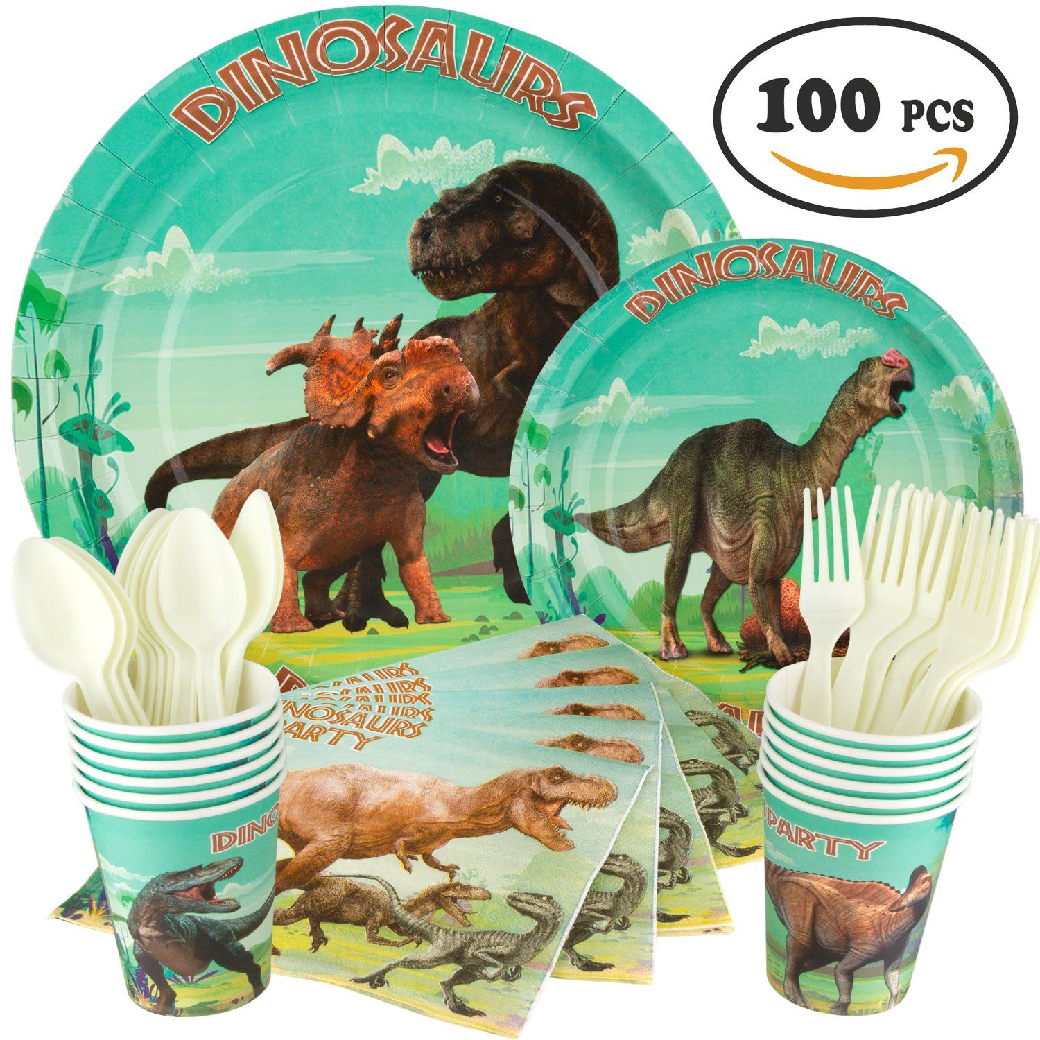 Dinosaur party plates and napkins - Best DinoMite Birthday Party Ideas