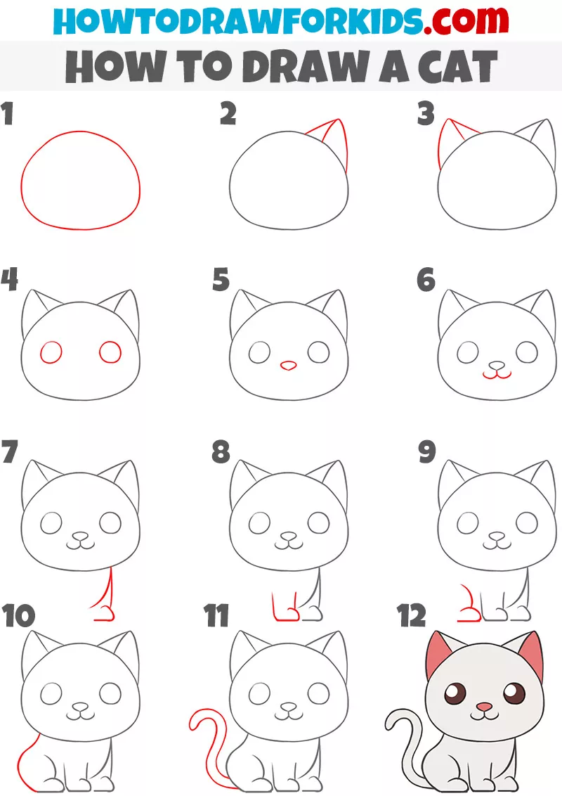 Cute Kitten.How to Draw a Cat|20 Easy Cat Drawing Ideas (Step-By-Step)