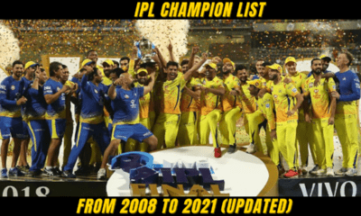 IPL Champion List From 2008 to 2021 (Updated)