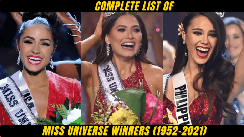 Complete List Of Miss Universe Winners (1952-2021) In 2024