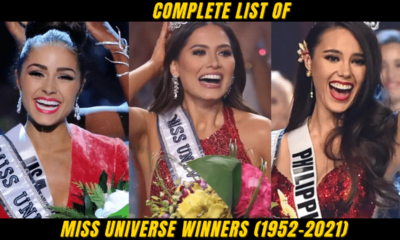 Complete List of Miss Universe Winners (1952-2021)