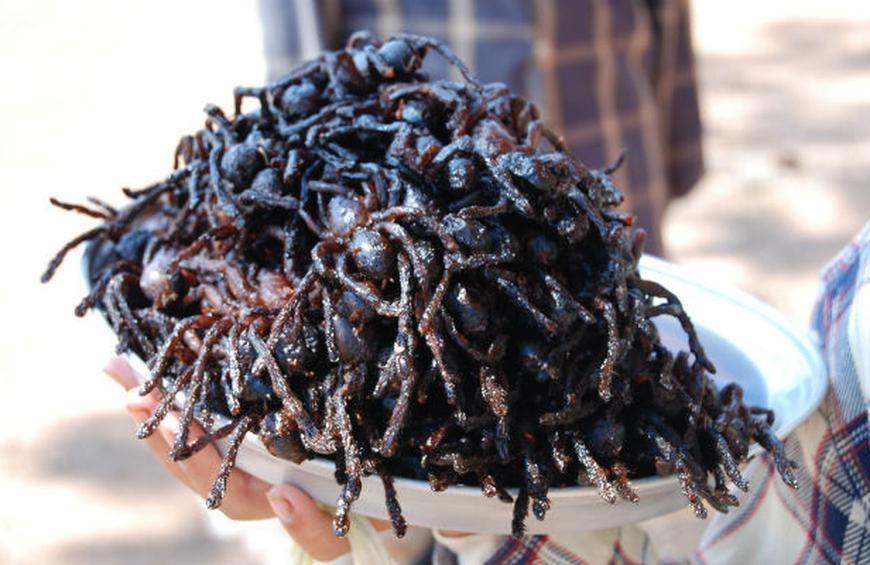 Gross Foods Around the World (& their Taste)-Seared Tarantula, Cambodia