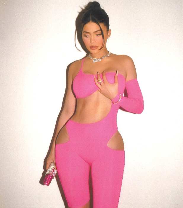 Hottest Pictures of Kylie Jenner-Kylie Jenner in Hot Pink Dress