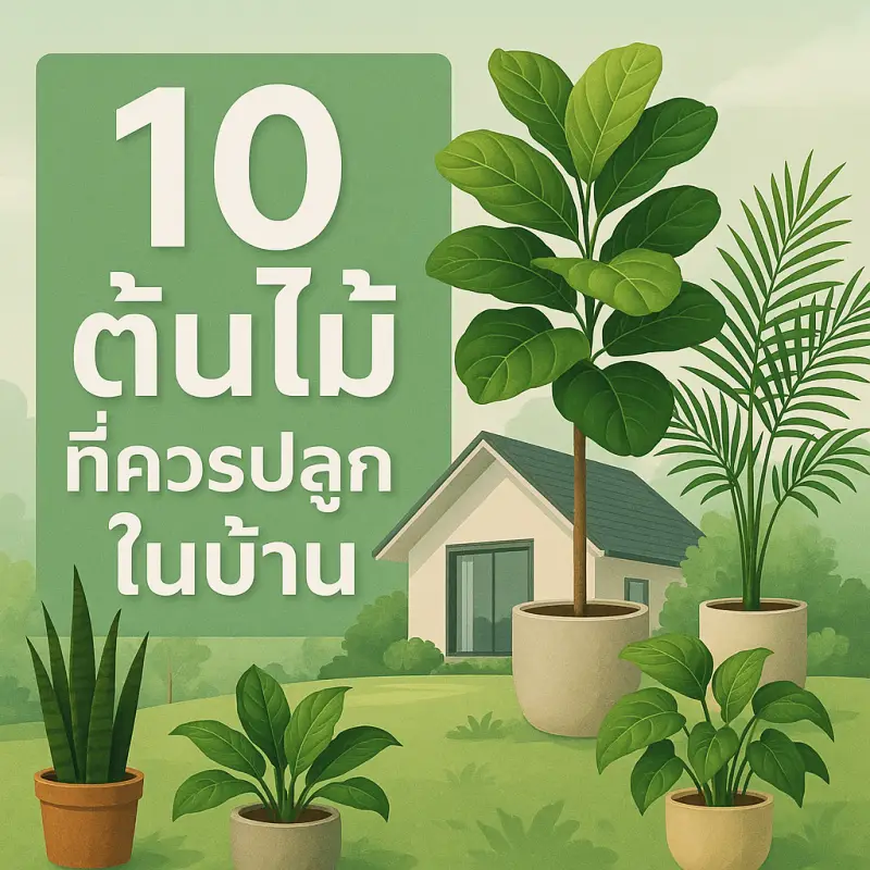 10 ต้นไม้ฟอกอากาศในบ้านที่ควรปลูก ปี 2025